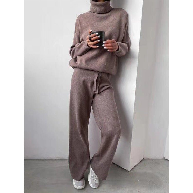 Conjunto de punto con cuello alto
