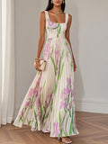 Vestido largo blanco floral