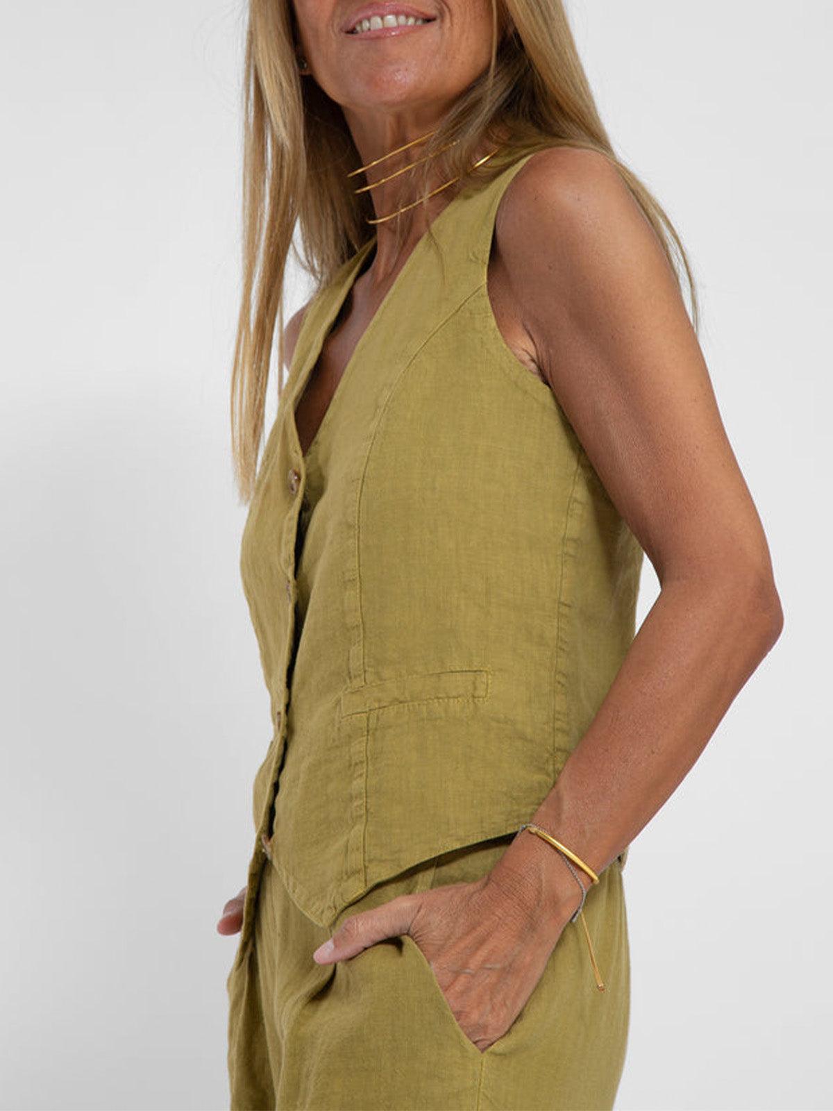 Conjunto de algodón con chaleco y pantalones