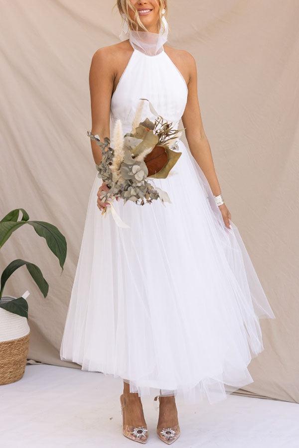 Vestido largo con cuello halter
