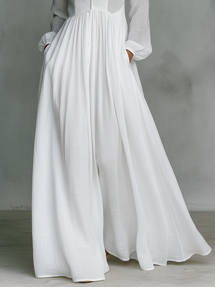 Vestido de algodón y lino