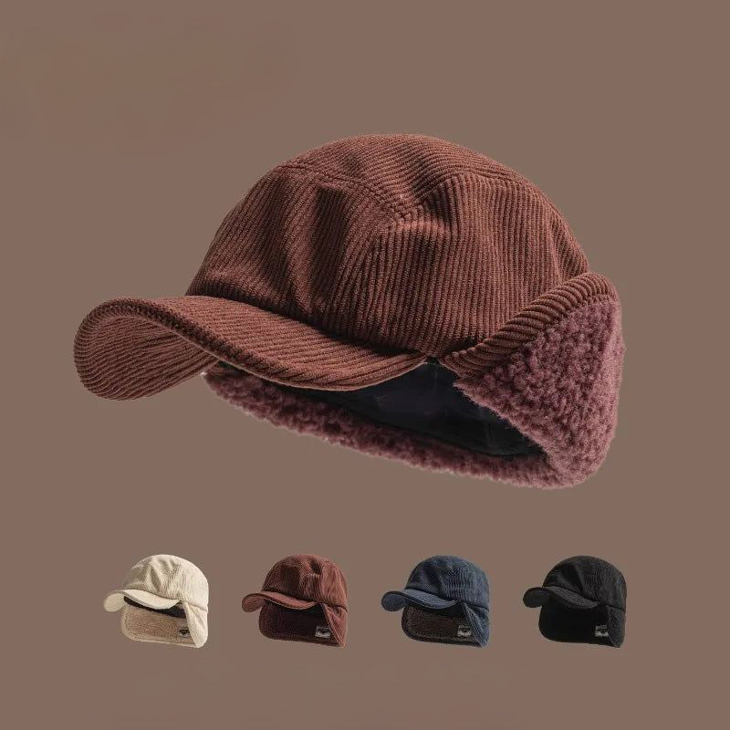 Gorro de punto acanalado con orejeras