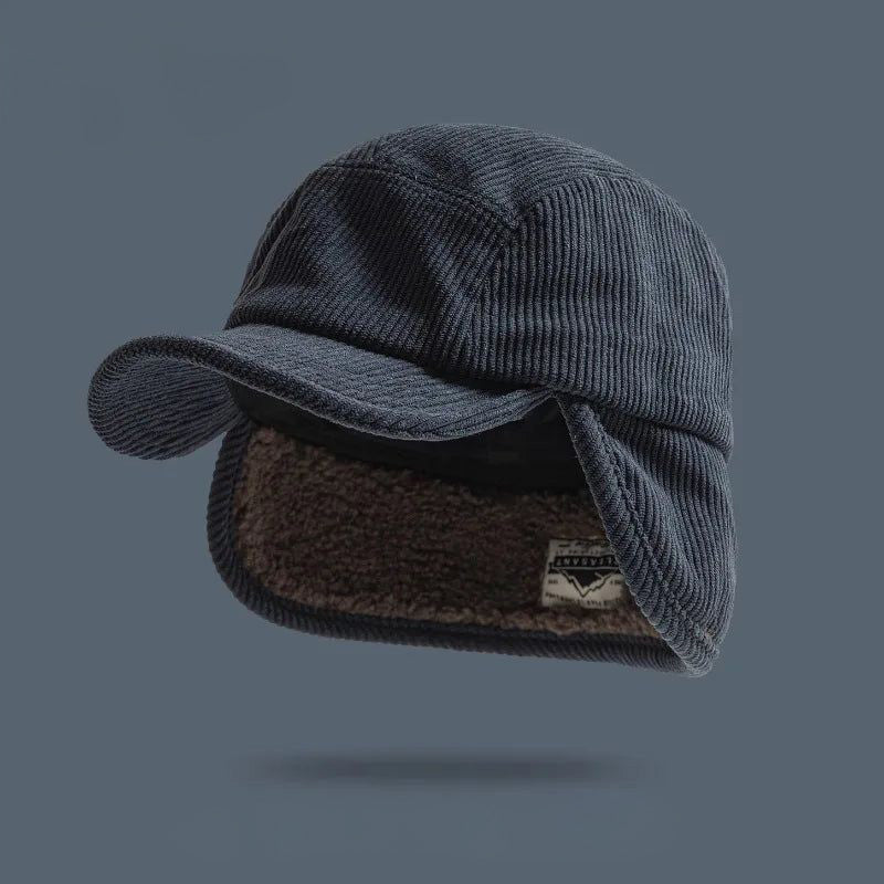 Gorro de punto acanalado con orejeras