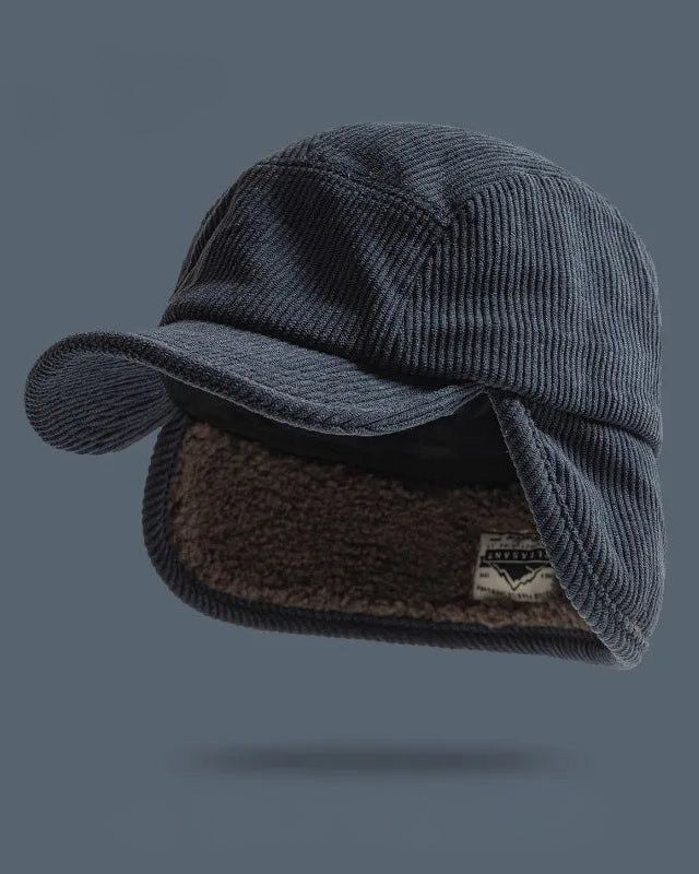 Gorro de punto acanalado con orejeras