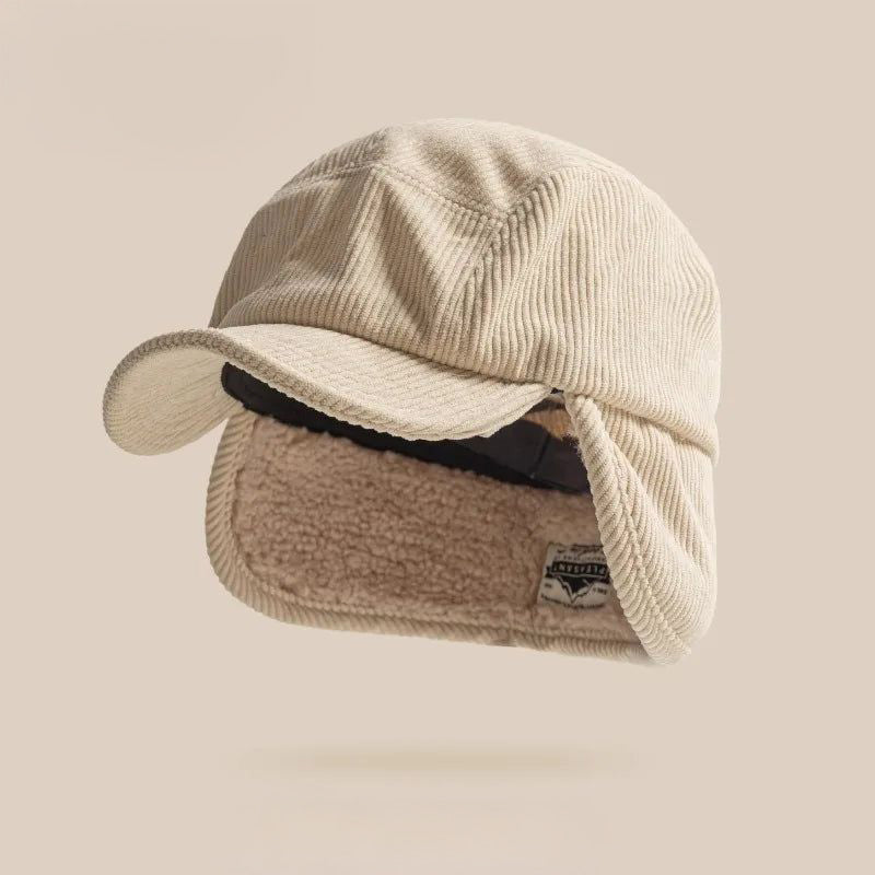 Gorro de punto acanalado con orejeras