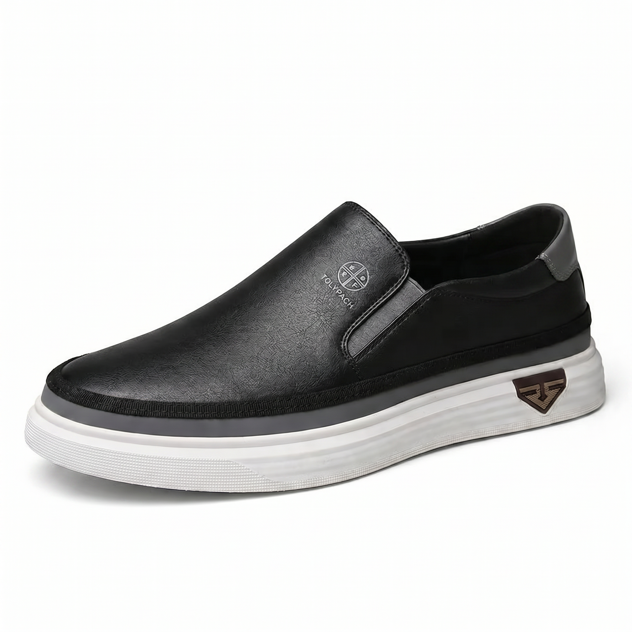 TURÍN – Zapatillas deportivas de cuero sin cordones para hombre