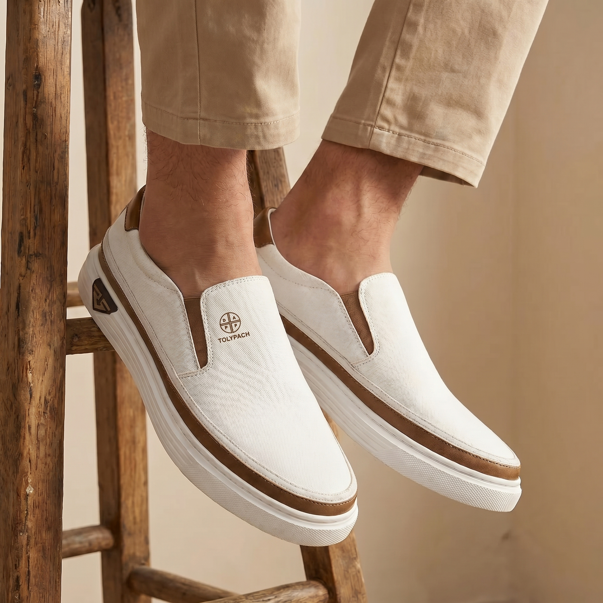 TURÍN – Zapatillas deportivas de cuero sin cordones para hombre