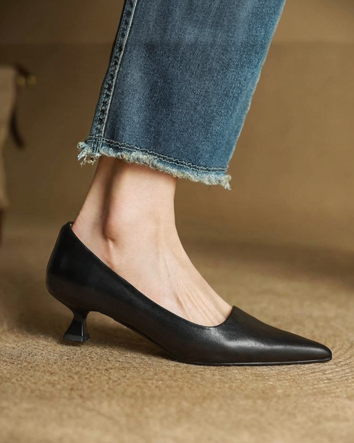 Tacones de cuero