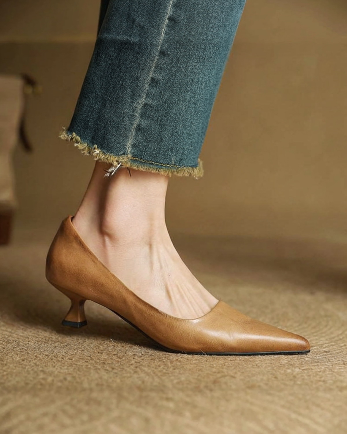 Tacones de cuero