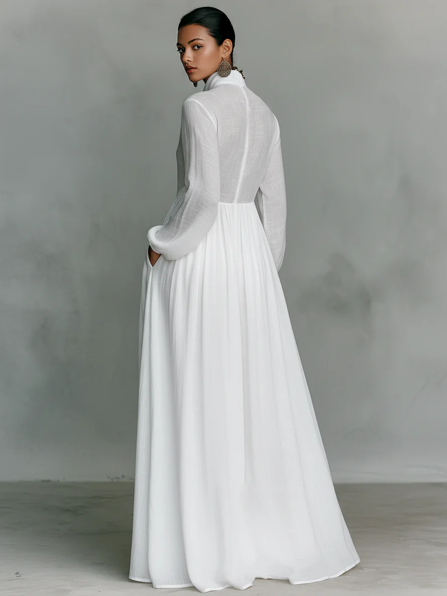 Vestido de algodón y lino