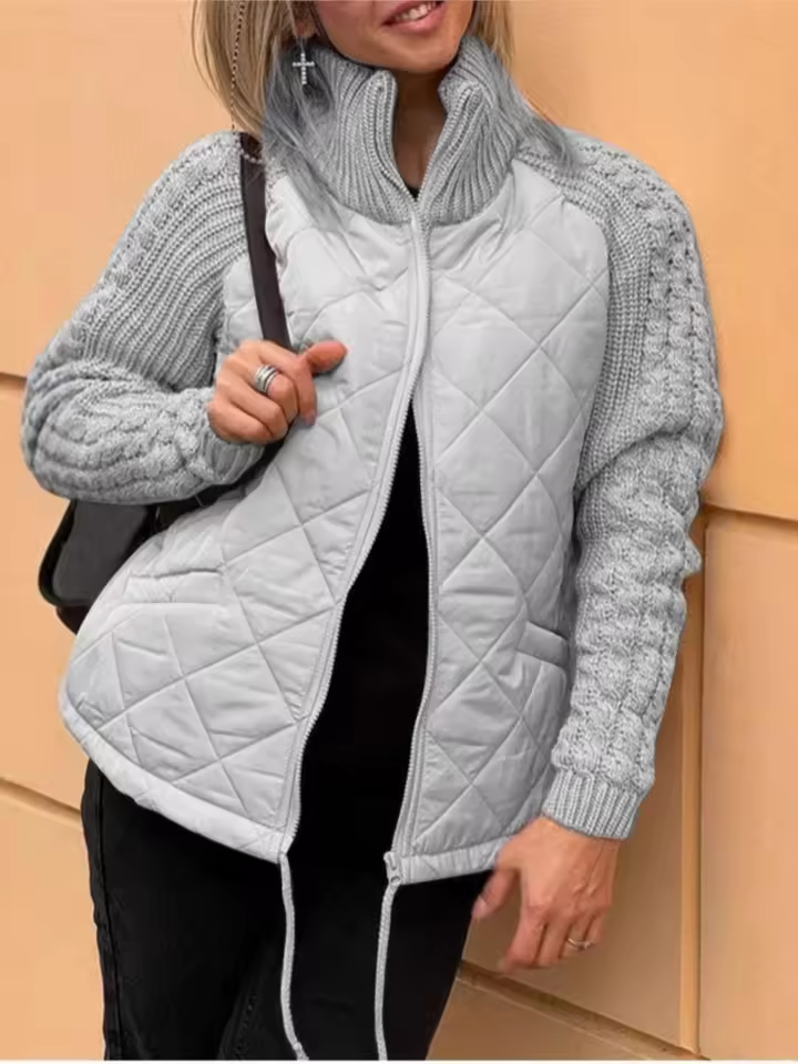 Chaqueta de punto multitextura
