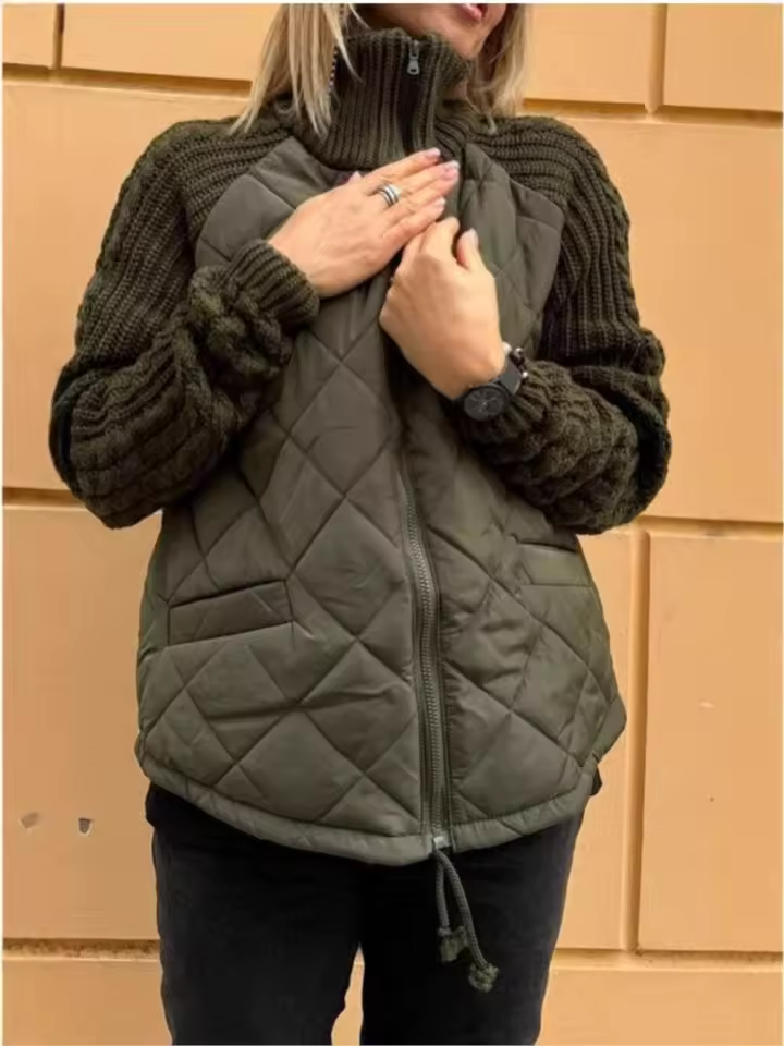 Chaqueta de punto multitextura