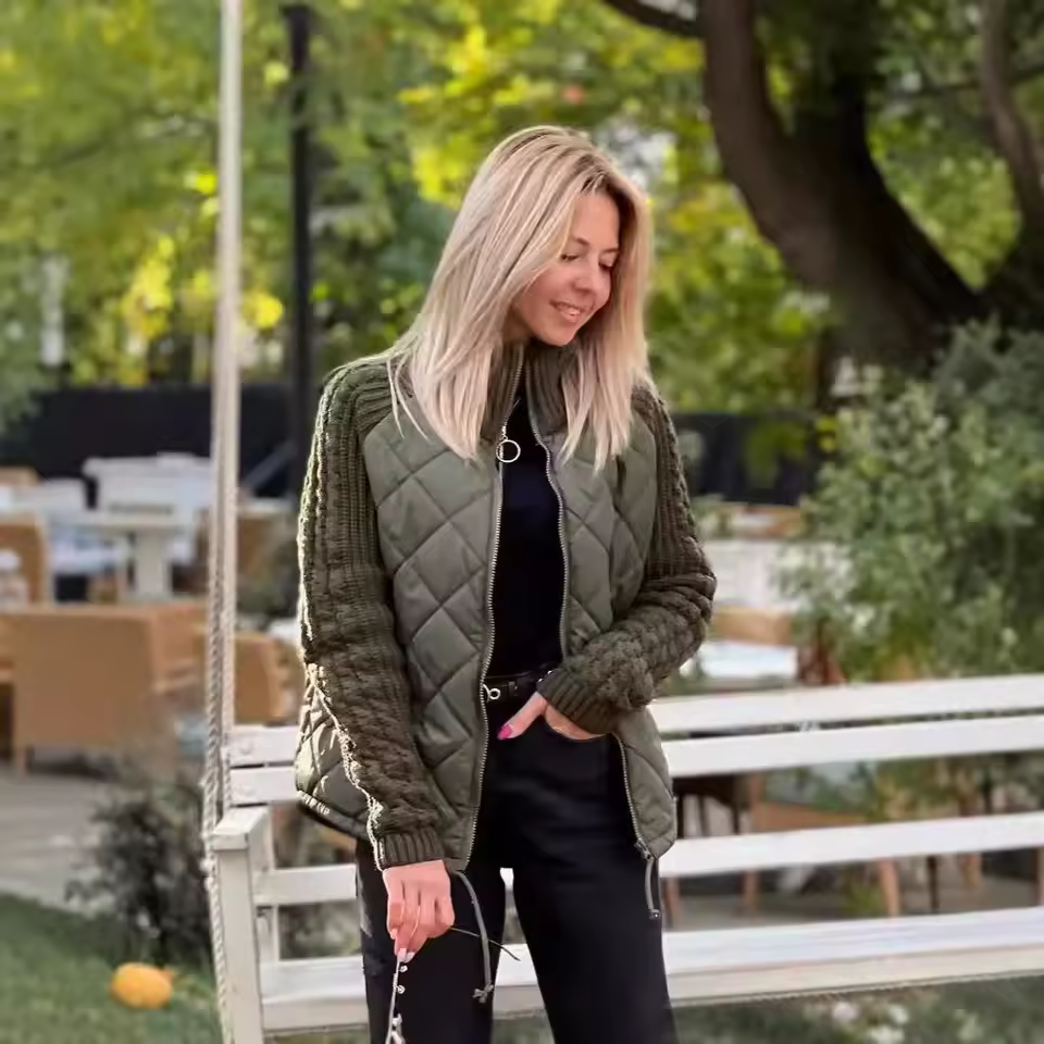 Chaqueta de punto multitextura