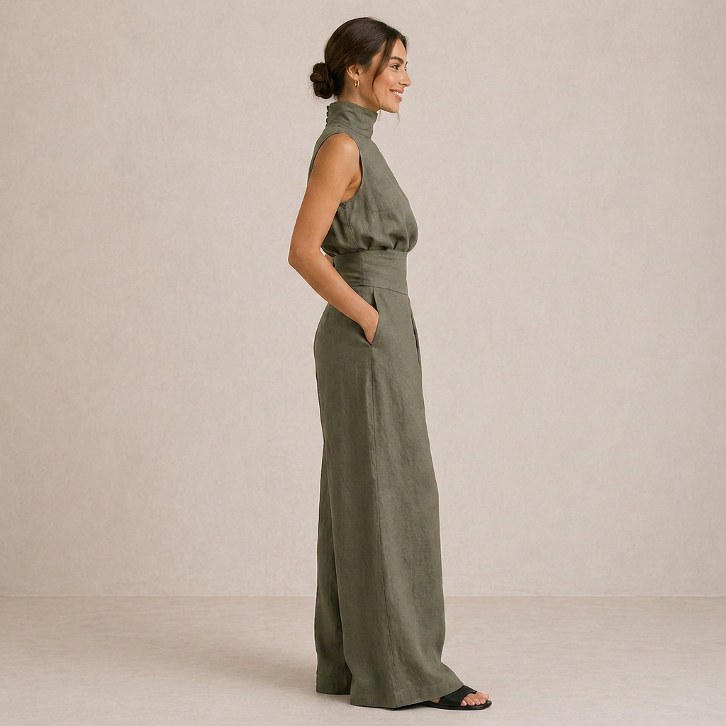 ZIRELLA | Conjunto minimalista con pantalones de pierna ancha