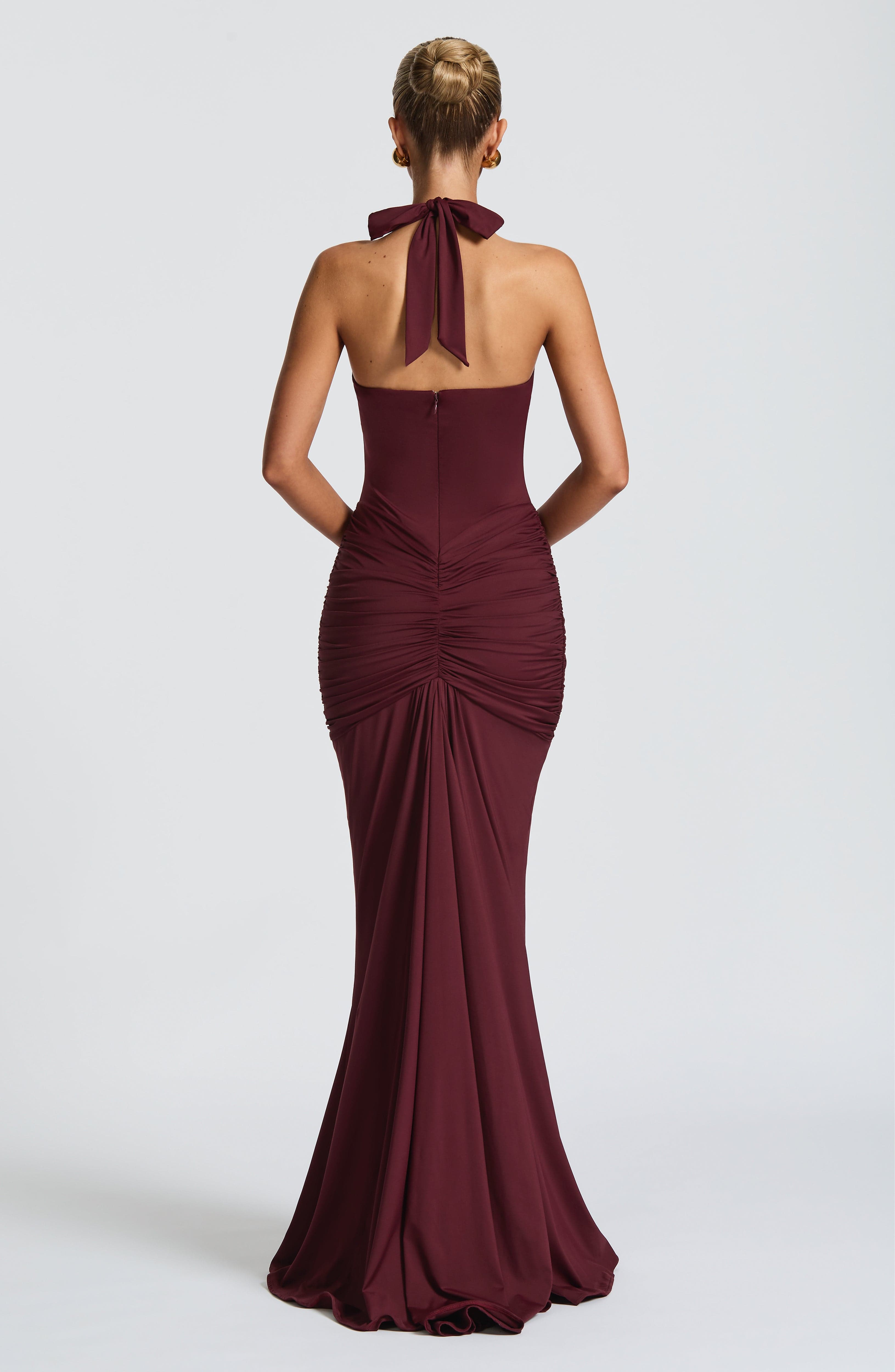 VESTIDO LARGO HALTER DRAPEADO