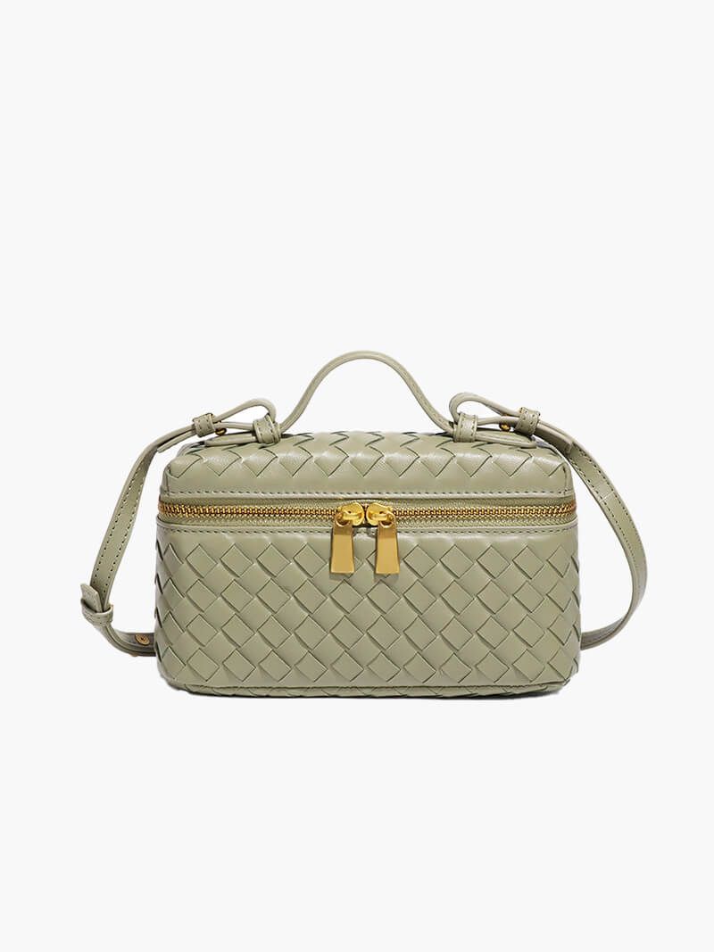 BOLSO BAÚL TRENZADO DOBLE CREMALLERA