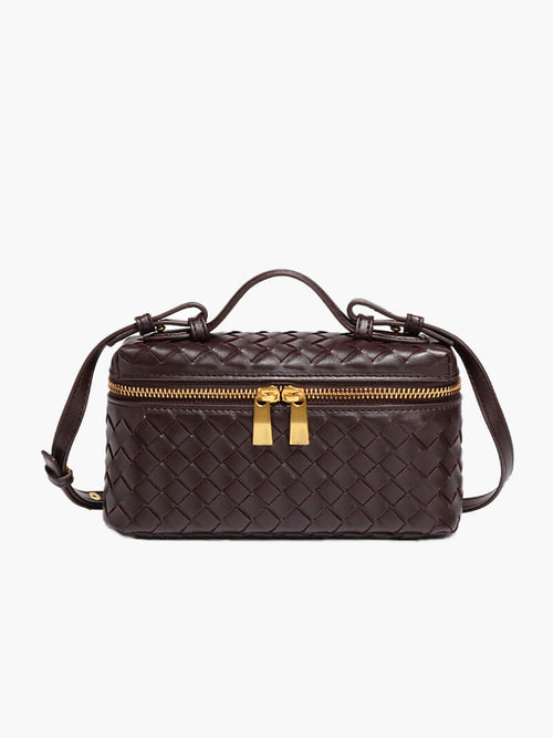BOLSO BAÚL TRENZADO DOBLE CREMALLERA