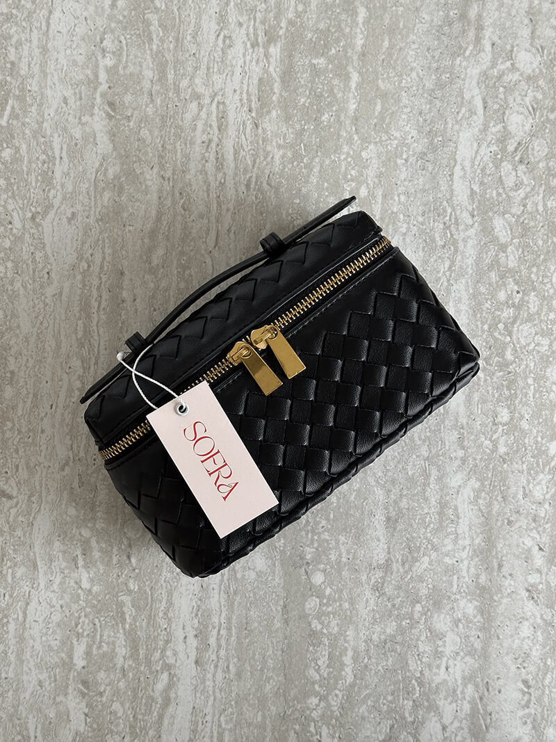BOLSO BAÚL TRENZADO DOBLE CREMALLERA