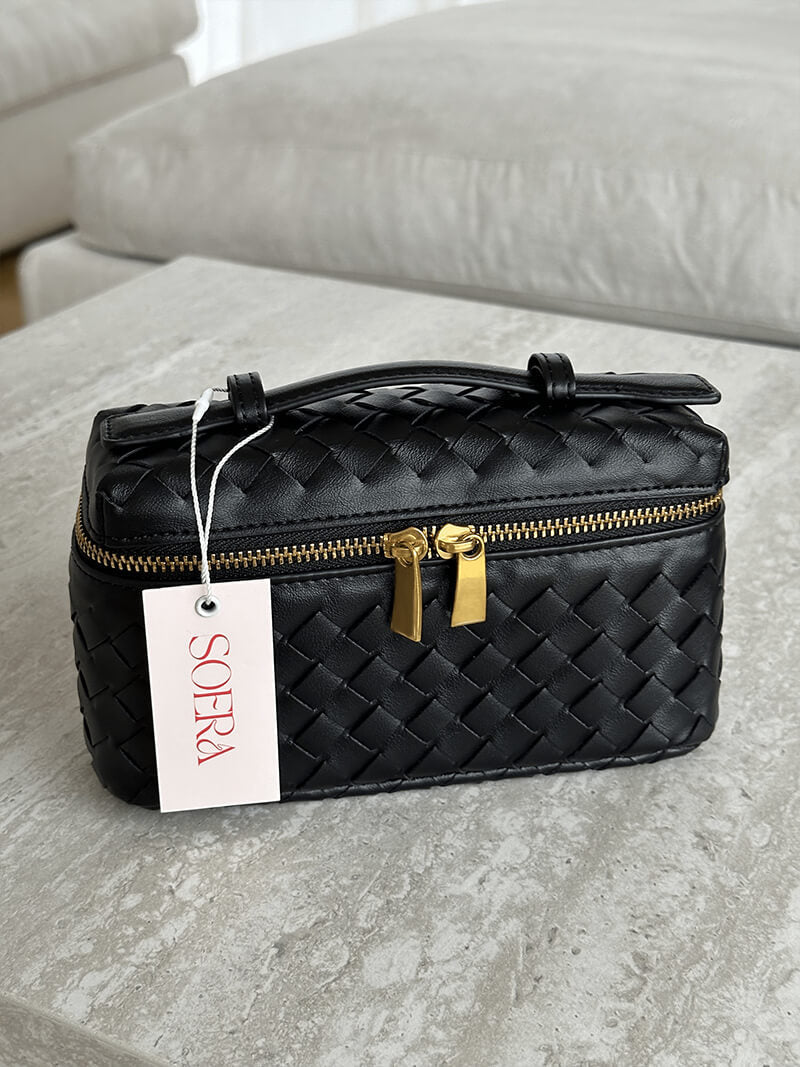 BOLSO BAÚL TRENZADO DOBLE CREMALLERA