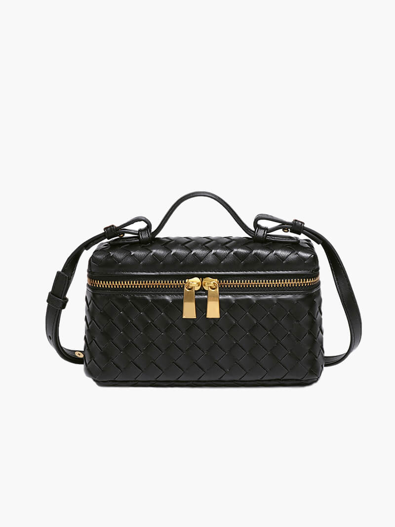 BOLSO BAÚL TRENZADO DOBLE CREMALLERA